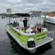 family party on a pontoon boat