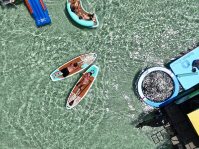 floating dock paddle boards bote hangouts